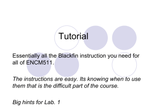 Blackfin code tutorial