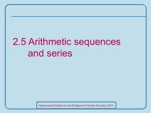 The sum of an arithmetic series (PowerPoint)