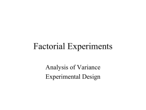 Factorial Experiments - The Department of Mathematics & Statistics