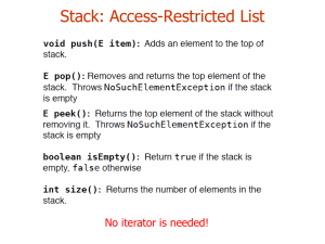 Stack and its applications