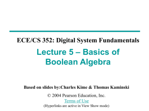 Experiment 4 Boolean Algebra