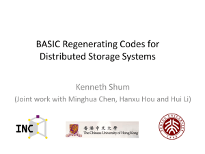 distributed storage and NC - Institute of Network Coding