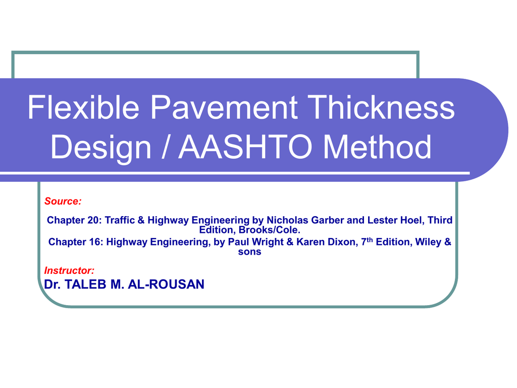 flexible pavement design aashto method