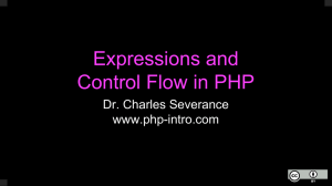 Expressions and Control Flow in PHP