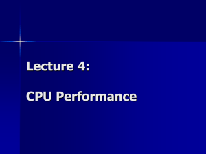 Lecture Notes 4: CPU Performance (Pipeline)