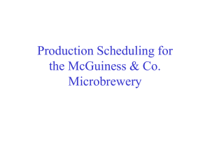 Production Scheduling for the McGuiness & Co. Microbrewery