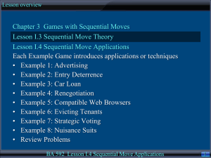 Lesson I-4: Sequential Move Applications, Chapter 3