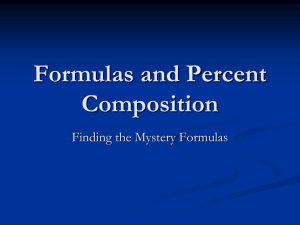 Formulas and Percent Composition