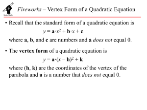 Fireworks - Vertex Form of a Quadratic Equation