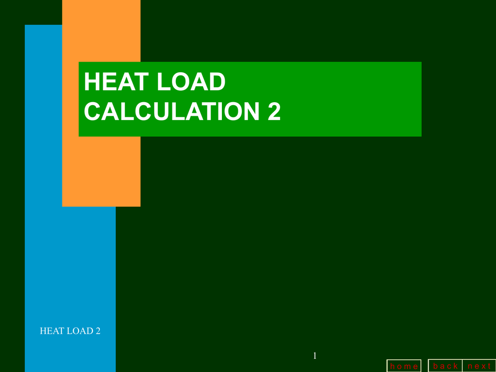 HEAT LOAD CALCULATION 2