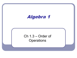 Algebra 1 - Davidsen Middle School