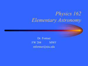 Physics 162 Elementary Astronomy