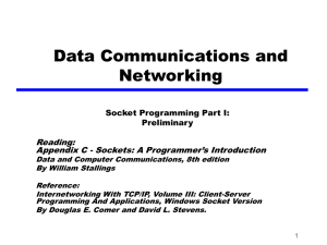 Chapter 4 Socket Programming Preliminary