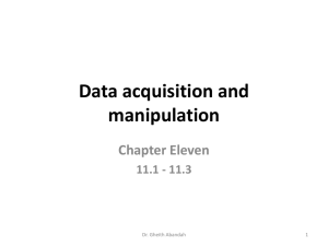 Chapter 11: Data acquisition and manipulation