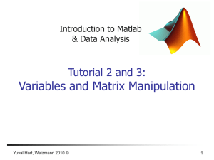 Introduction to Matlab & Data analysis