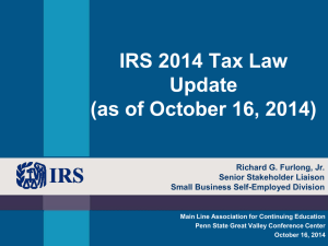 IRS Tax Law (MACE Oct 16 2014)