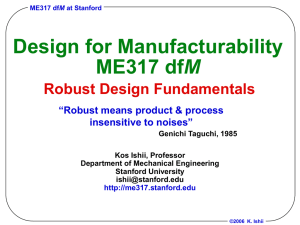 Design for Manufacturability “Quality by Design”