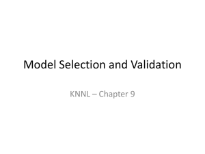 Model Selection and Validation