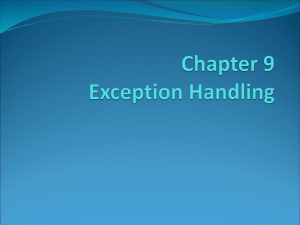 Exceptions & exception handling