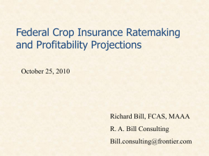 Federal Crop Insurance Ratemaking and Profitability