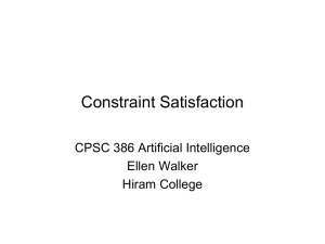 Constraint Satisfaction (Chapter 6)