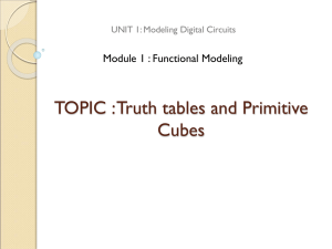 TOPIC : Truth tables and Primitive Cubes