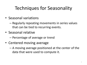 Techniques for Seasonality