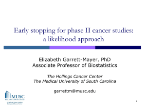 Early stopping for phase II cancer studies