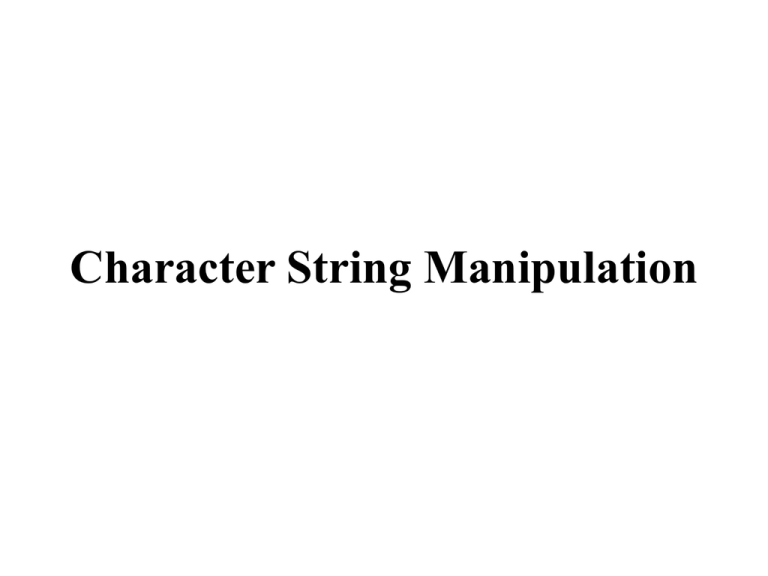 Excel Character String Functions