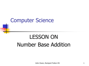 Number Base Arithmetic Lesson 1