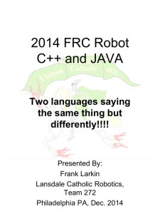 LC272 - FRC Robot C++ and JAVA (2014 season)