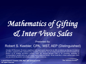 Mathematics of Gifting & Inter Vivos Sales