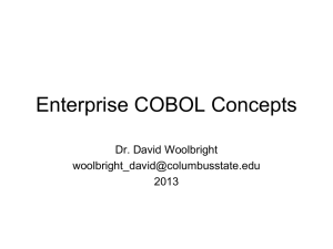 COBOL Concepts - Columbus State University