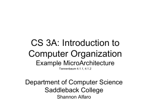 An Example MicroArchitecture - CS Department