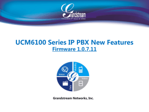 UCM61xx - New features - Ver 1.0.7.11 - October 7, 2014