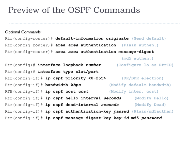 etc Screenplay stimulate OSPF