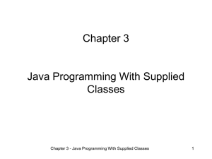 Chapter 3 - Java Programming With Supplied Classes