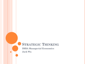 IMBA Managerial Economics Lecture Ten Fall 2014