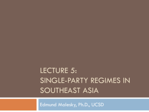 Single-Party Regimes in Southeast Asia