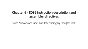 Chapter 6 - 8086 instruction description and