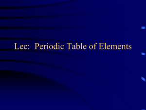 Periodic table Lecture