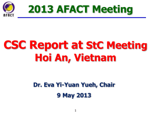 CSC Report at CSC-BDC joint meeting in Hoi An 20130509