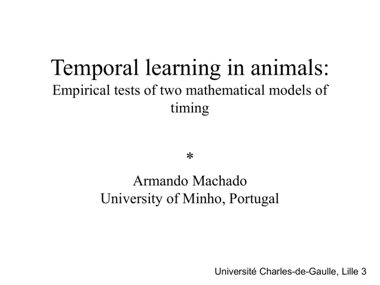 Temporal Learning In Animals Temporal learning in animals