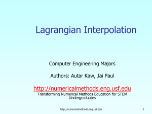 Lagrangian Method Power Point Interpolation