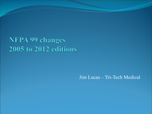 NFPA 99 changes 2005 to 2012 editions - Tri