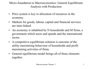 Micro-foundation to Macroeconomics: General Equilibrium Analysis