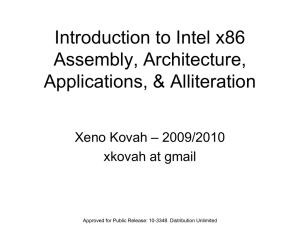Introduction to Intel x86 Assembly and Architecture