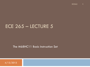 Lecture 5 - Basic Instruction Set
