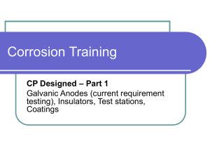 Corrosion Training – design part 1