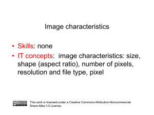 Images characteristics